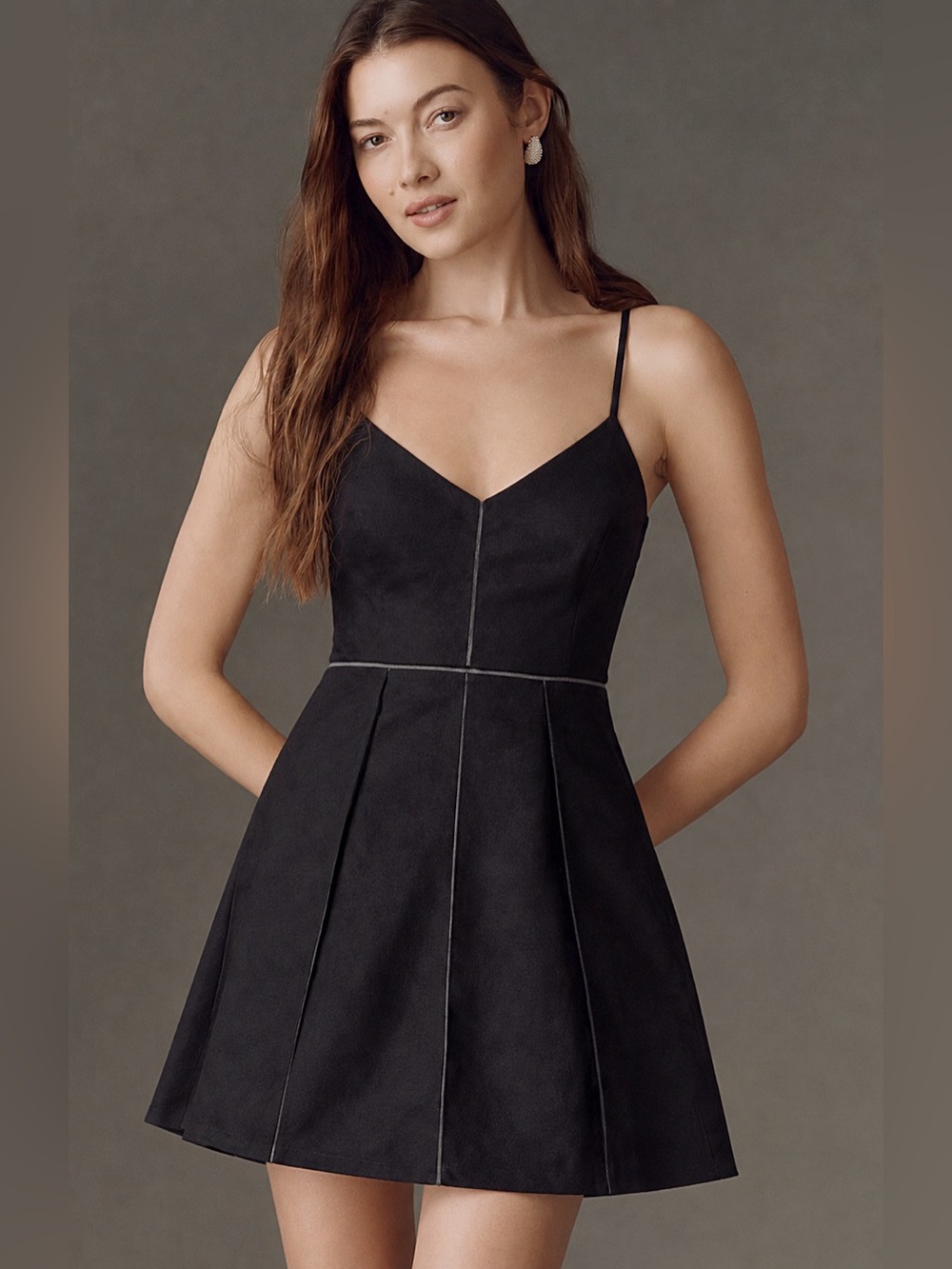 The Parker Spaghetti Strap Skater Juliet Dress Black  Small
